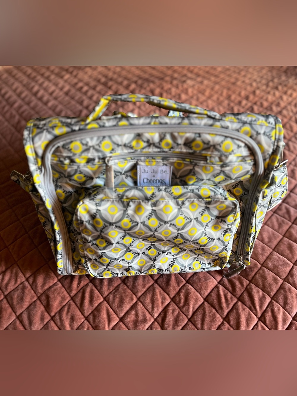 JuJuBe B.F.F. Diaper Bag in the "Good Goes Round" Cheerios collaboration NWT